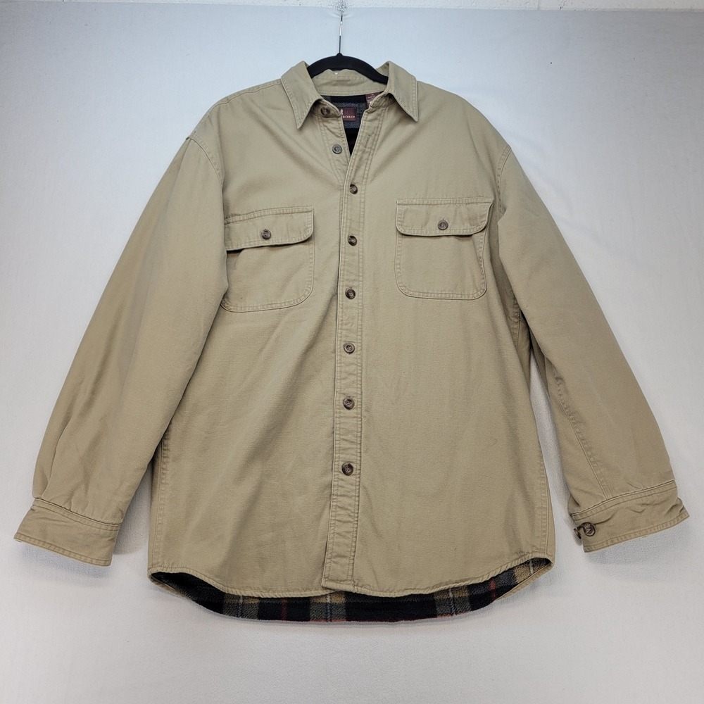 Lanesboro Canvas Jacket Mens Medium Tan Flannel Fleece Lined Rugged Workwear